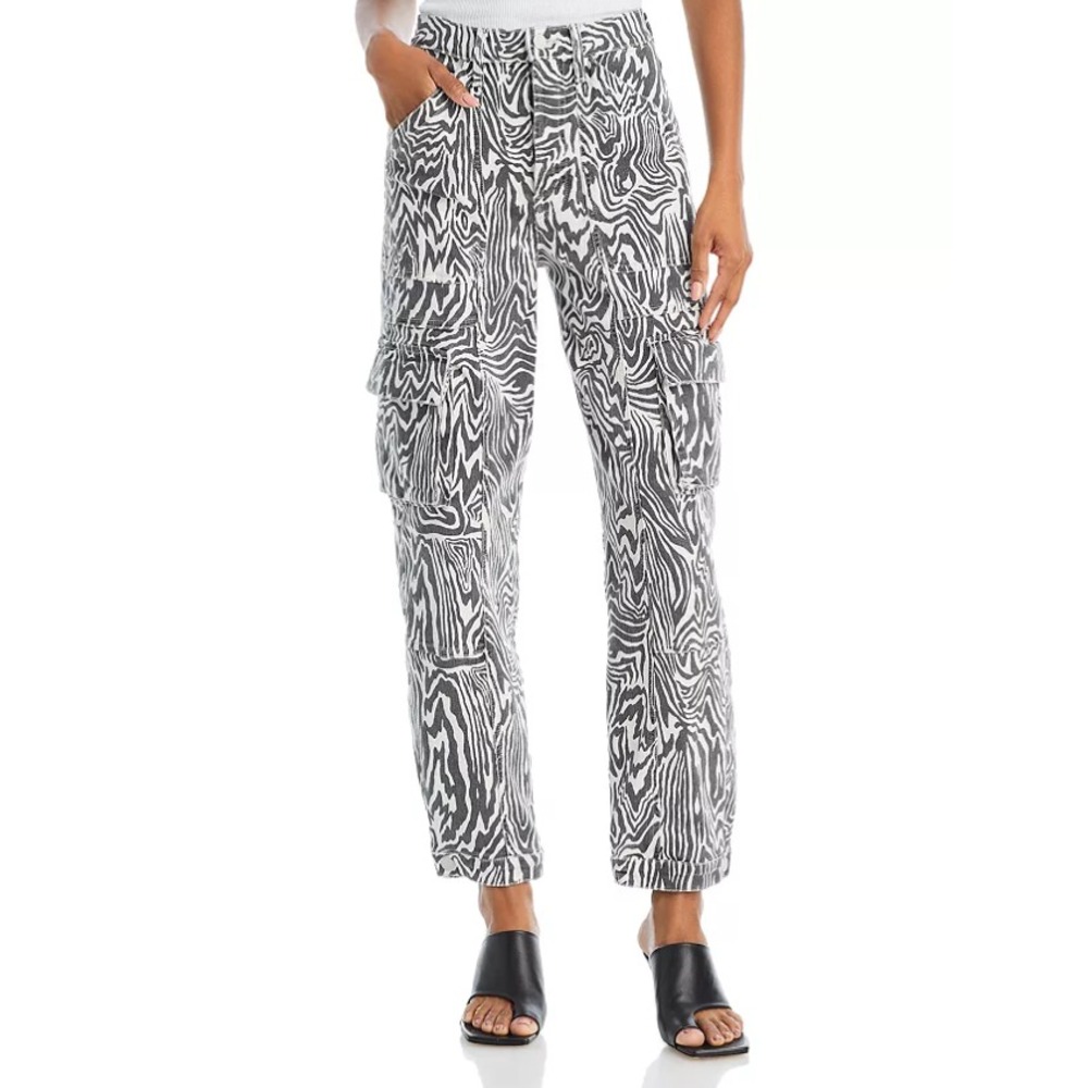 Mother Women‎ Size 28 Curbside High Rise Cargo Zebra Ankle Jeans Funky